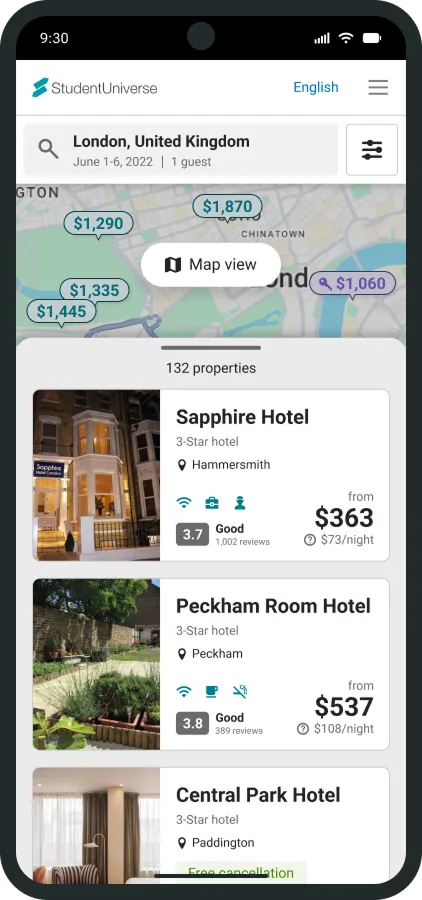 Search results mobile